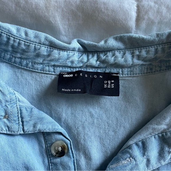 asos light chambray a-line collared dress - Picture 4 of 5